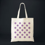 Lavendelpolka-Punkte auf weiß Tragetasche<br><div class="desc">Lavendel und weiße Polka-Punkte</div>