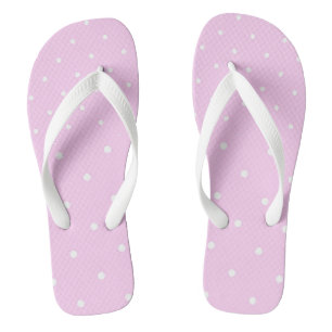 Lavendelrosa mit weißen Punkten Flip Flops