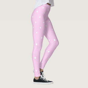 Lavendelrosa mit weißen Punkten Leggings