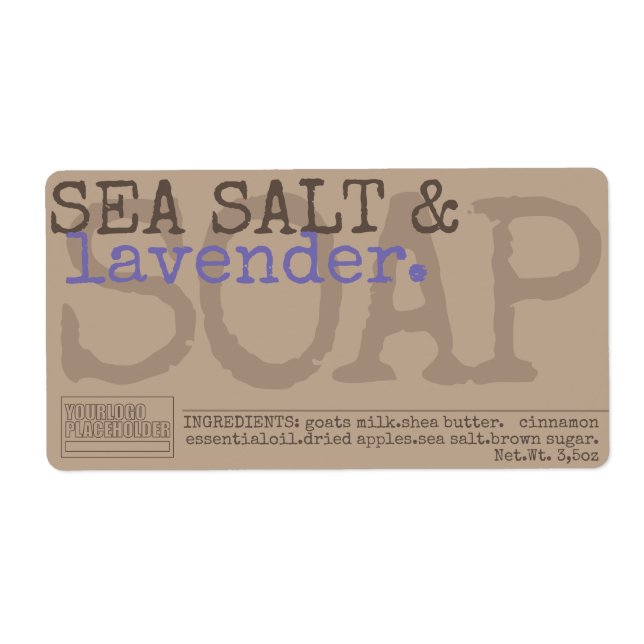 Lavendelseife handgefertigt Rustikale Sticker Vint (Vorne)