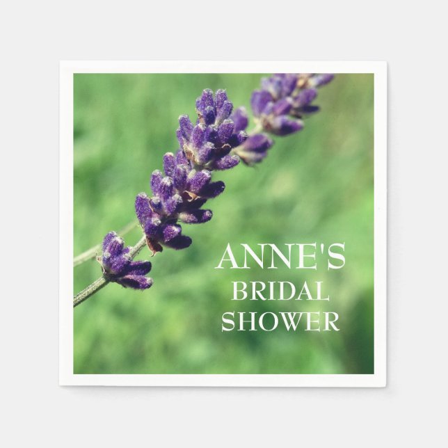 Lavendelstalk, Brautparty Paper Napkins Serviette (Vorderseite)