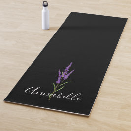 Lavendelstem auf der Personalisierten Black Yoga M Yogamatte