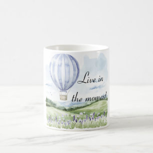 Lavendelstreifen-Ballon-Blumen-Brautjunggesellinne Kaffeetasse