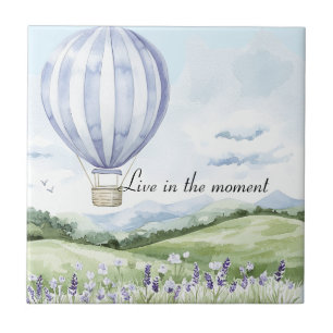 Lavendelstreifen Ballon Blumen Hochzeitsdusche Fliese
