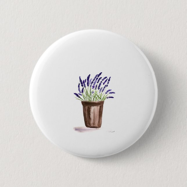 Lavendeltopf-Blume Button (Vorderseite)