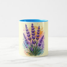 Lavendelzweig Wasserfarbe Zweiton-Tasse