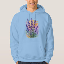 Lavendelzweig Wasserfarben Botanik Hoodie
