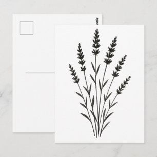 Lavendelzweige – minimalistisches botanisches Desi Postkarte