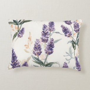 Lavendelzweige Wasserfarbe Botanisch Violett Blumi Dekokissen