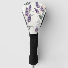 Lavendelzweige Wasserfarben Botanik Lila Blumen Golf Headcover