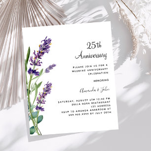 Lavender 25. Hochzeitstag Einladung