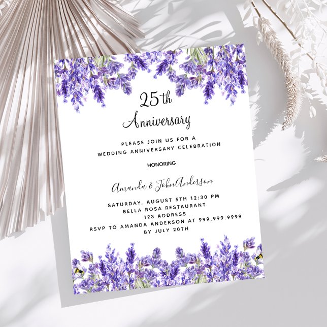 Lavender 25. Hochzeitstag Einladung (Von Creator hochgeladen)