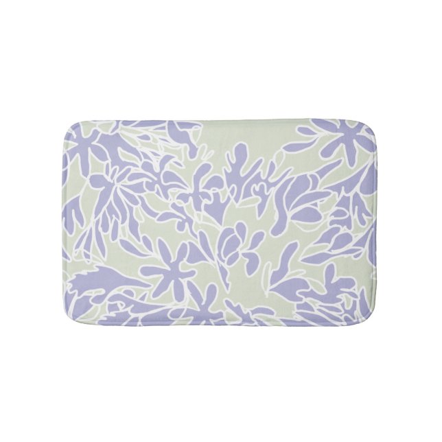Lavender Agapanthus Flower Sage Green Badematte (Vorderseite)