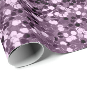 Lavender Amethyst Lila Glitzer Wedding Bridal Geschenkpapier