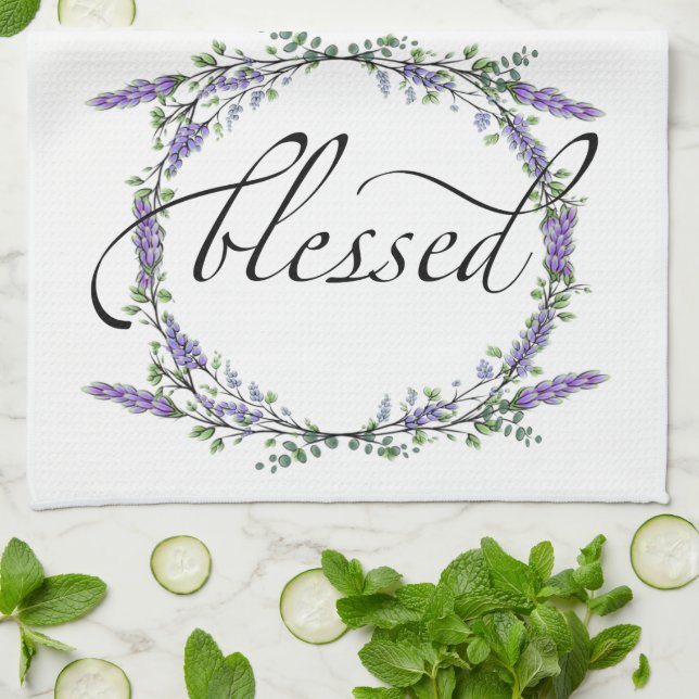 Lavender and Eucalyptus Blessed Geschirrtuch (Gefaltet)