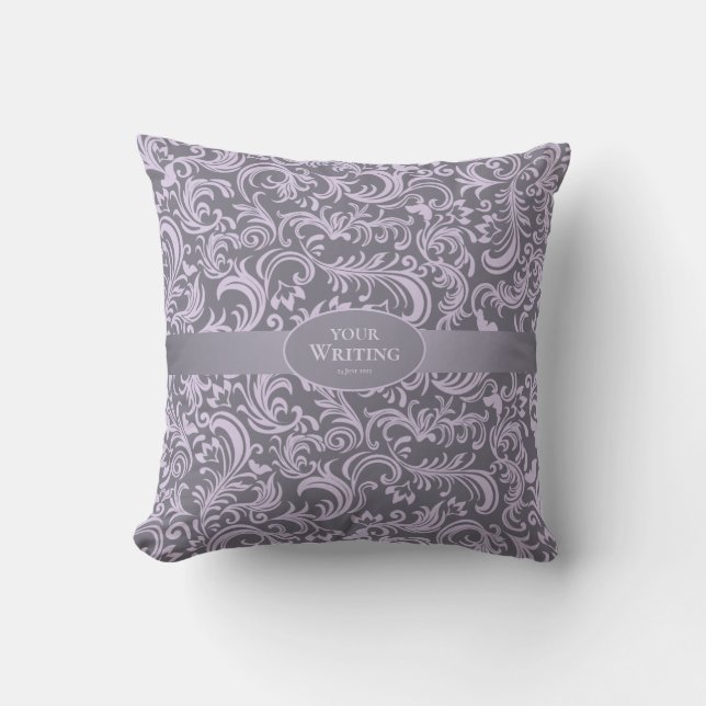 Lavender and Gray Elegant Wedding Kissen (Vorderseite)