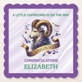 Lavender and Green Capricorn Zodiac Baby Shower Untersetzer