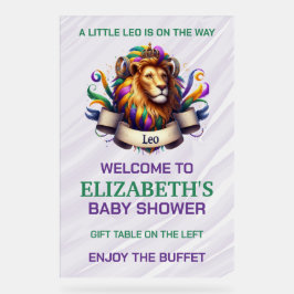 Lavender and Green Leo Zodiac Baby Shower Acrylschild