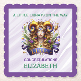 Lavender and Green Libra Zodiac Baby Shower Untersetzer