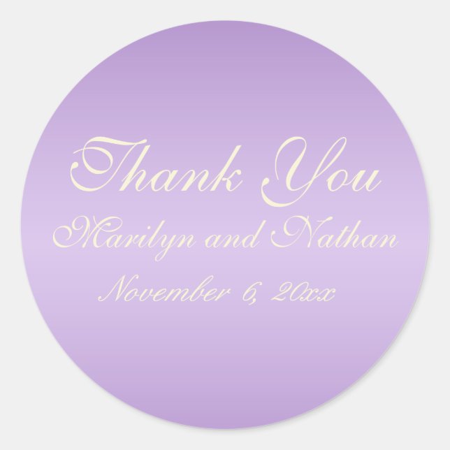 Lavender and Ivory 1,5" Round Danke Sticker (Vorderseite)