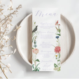 Lavender and Sage Green Outdoor Garden Wedding Menükarte