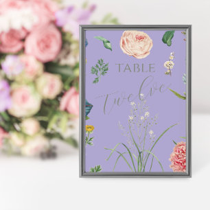 Lavender and Sage Green Outdoor Garden Wedding Tischnummer