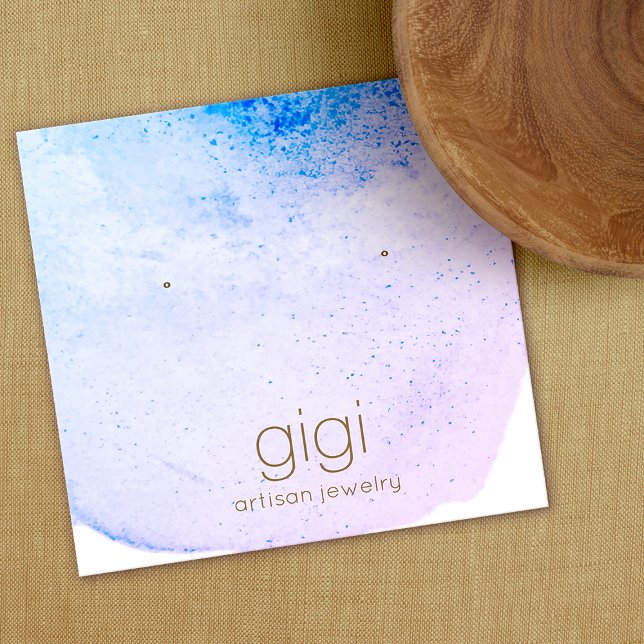 Lavender Aquarellfarbenstecker Earring Display Hol Quadratische Visitenkarte (Von Creator hochgeladen)
