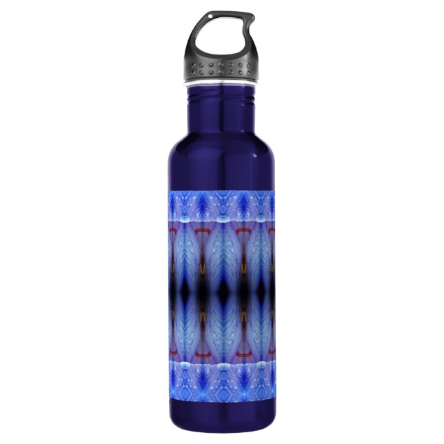 Lavender Art Deco Recoleta Ikat Edelstahlflasche (Vorderseite)