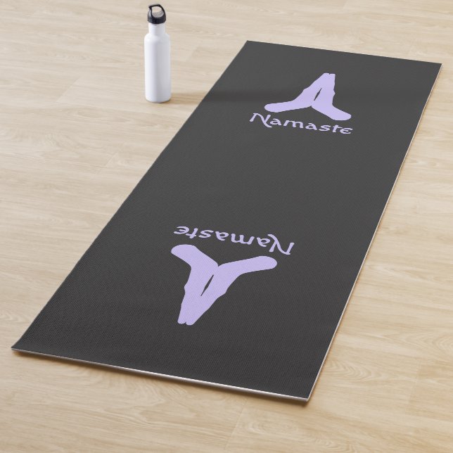 Lavender auf Black Namaste Mudra Hands Yogamatte (Beispiel)