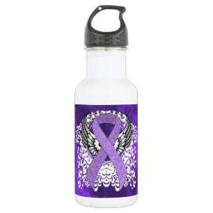 Lavender Awareness Ribbon mit Flügeln Trinkflasche