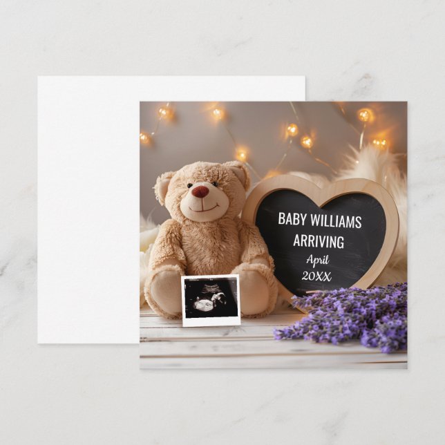 Lavender Baby Announction Social Media Einladung (Vorne/Hinten)
