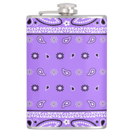 Lavender Bandana Paisley Country Hip Hop Cowboy Flachmann