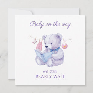 Lavender-Bär liest ein Buch Baby Shower