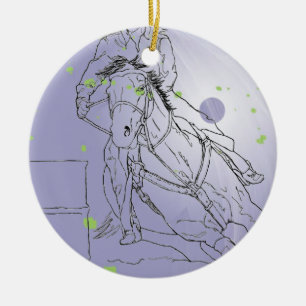 Lavender Barrel Racer Keramik Ornament