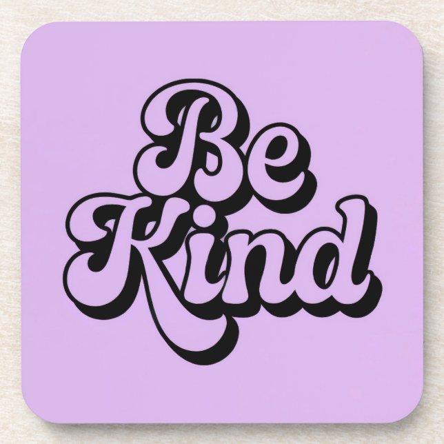 Lavender Be Kind Affirmation Untersetzer Set (Vorderseite)