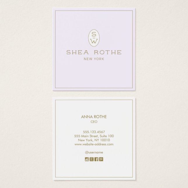 Lavender Beauty Salon Professional  Monogram (Vorne & Hinten)
