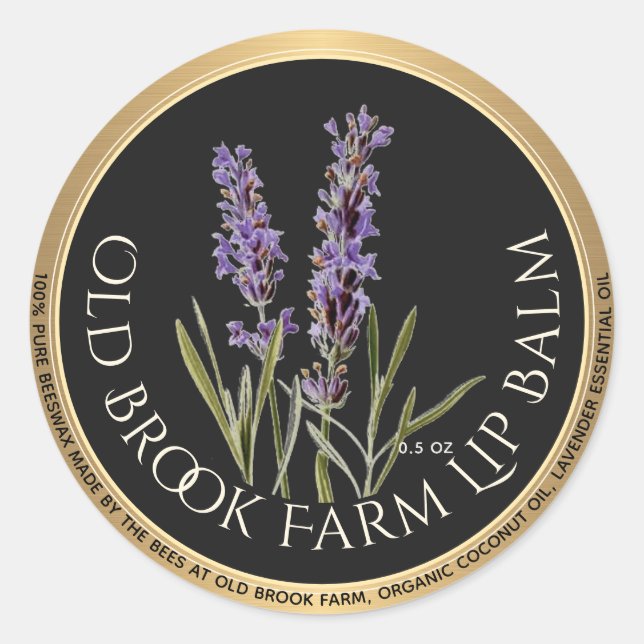 Lavender Beeswax Lip Balm Classic Round Sticker (Vorderseite)
