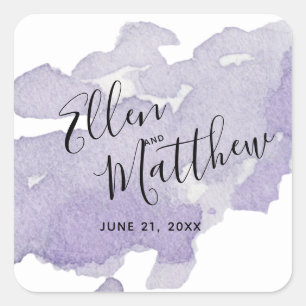 Lavender Berry - Square Wedding Sticker