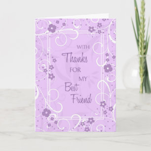 Lavender Best Friend Merci Bridesmaid Card