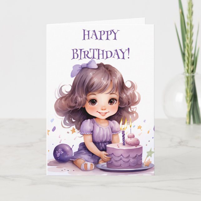 LAVENDER BIRTHDAY MIRL CARD DANKESKARTE (Vorderseite)