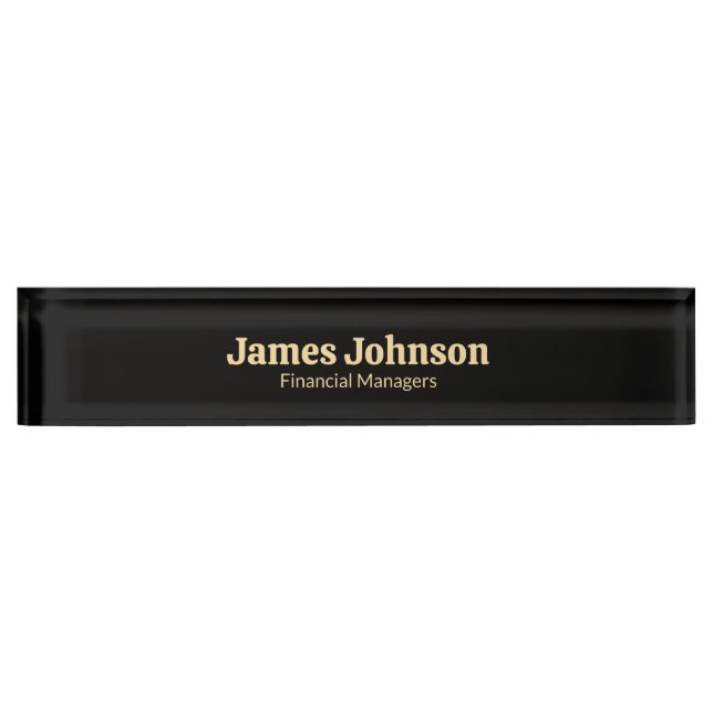 Lavender Black Retro Bold Serif Desk Name Plate Namensplakette (Vorderseite)