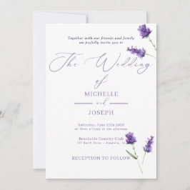 Lavender Bliss Elegante Hochzeit im Wasserfarbenbe Ankündigung