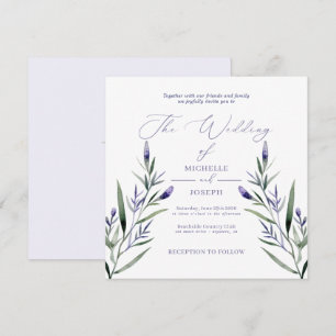Lavender Bliss Elegante Hochzeit im Wasserfarbenbe Einladung