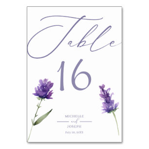 Lavender Bliss Elegante Hochzeit im Wasserfarbenbe Tischnummer