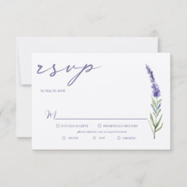 Lavender Bliss Elegante Watercolor Wedding RSVP Karte