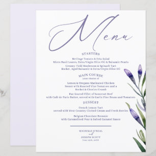 Lavender Bliss Elegantes Hochzeitsmenü