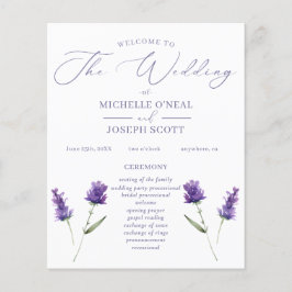 Lavender Bliss Elegantes Hochzeitsprogramm für Was