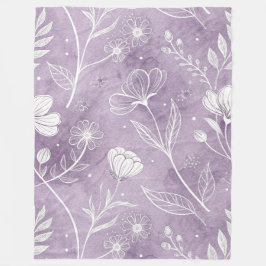 Lavender Bloom Fleece Blanket – Large