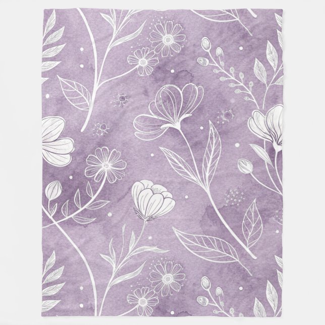 Lavender Bloom Fleece Blanket – Large (Vorderseite)