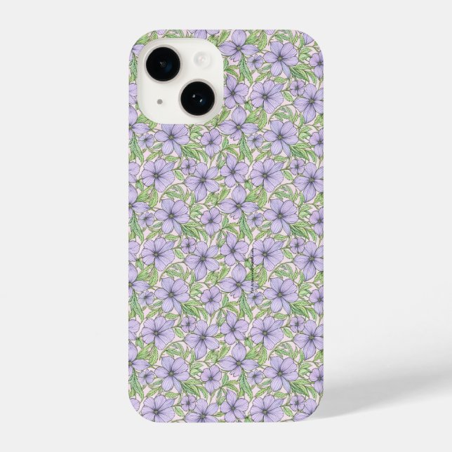 Lavender Bloom Floral iPhone 14 Hülle (Rückseite)